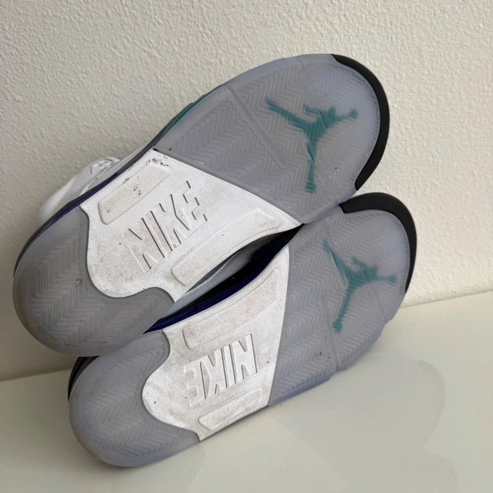 Nike Air Jordan 5 Retro Grape White New Emerald Grape Ice HQ7978-100 Mens 10.5